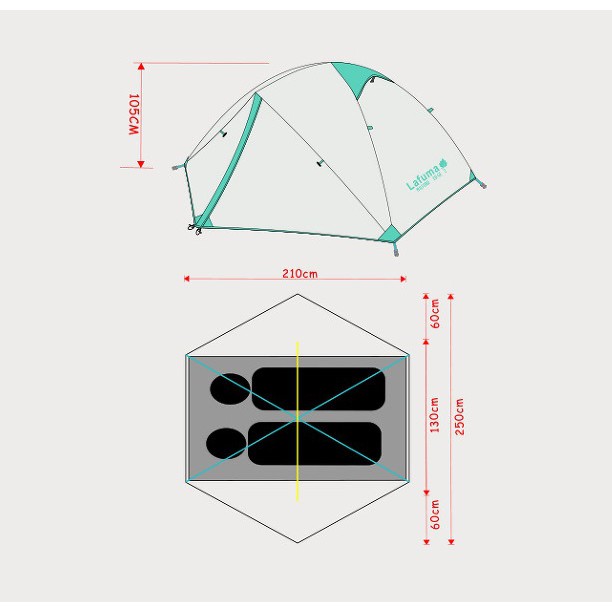 เต็นท์ Lafuma Milford Edge 2 เต็นท์ 2 คน เต็นท์เดินป่า แบรนด์ดังจากฝรั่งเศษ รุ่นล่าสุด ของใหม่ ของแท้ พร้อมส่งจากไทย