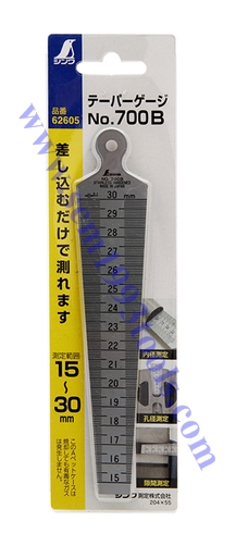 SHINWA ชินวา เตเปอร์เกจ 30 มม. รุ่น 700B ญี่ปุ่น no. 62605 Taper Gauge Stainless Steel