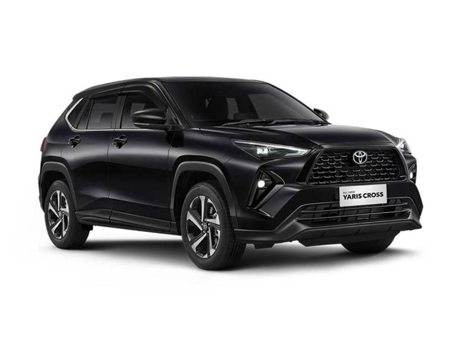 คิ้วกันสาด กันสาด สีชา Toyota Yaris Cross โตโยต้า ยาริส ครอส ปี 2013-ปัจจุบัน (มีเทปกาว 3M) โลโก้สกรีนสีขาว