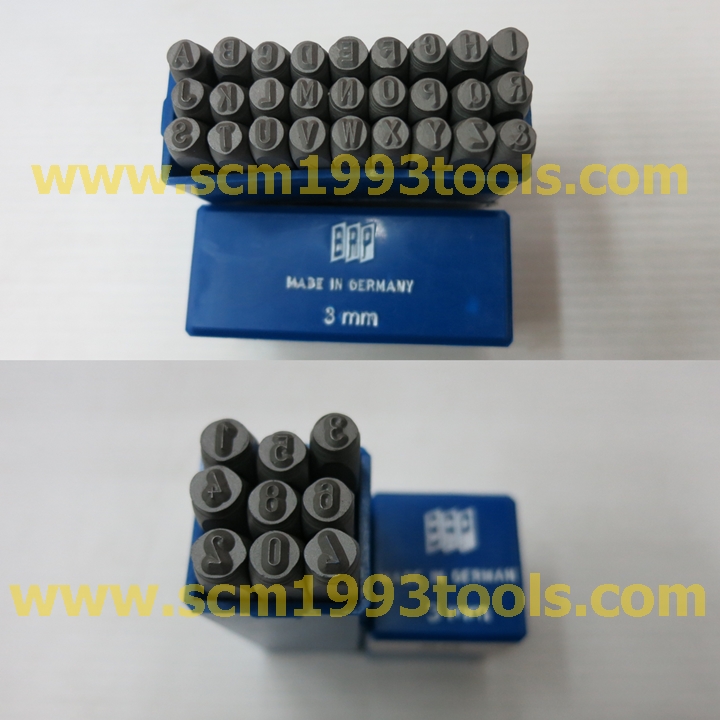 BRP เหล็กตอกตัวหนังสือ A-Z 3 มม. เหล็กตอกตัวอักษร 3 mm. Steel Character Stamper