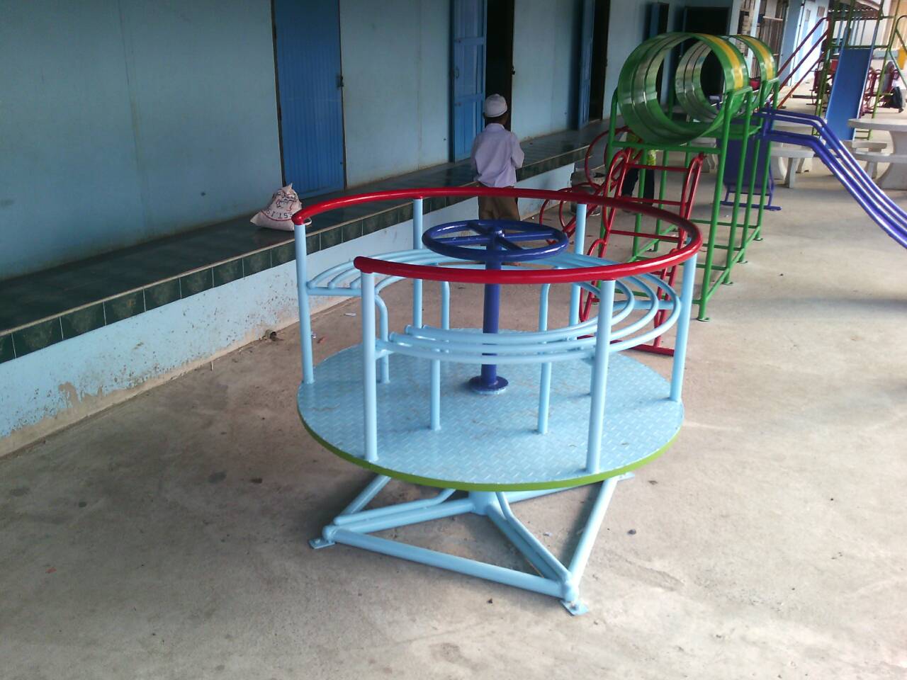 รหัส PG ผลงานติดตั้ง (โรงเรียนขันติธรรม-บางบัวทอง จ.นนทบุรี) เครื่องเล่นสนามกลางแจ้งสำหรับเด็ก