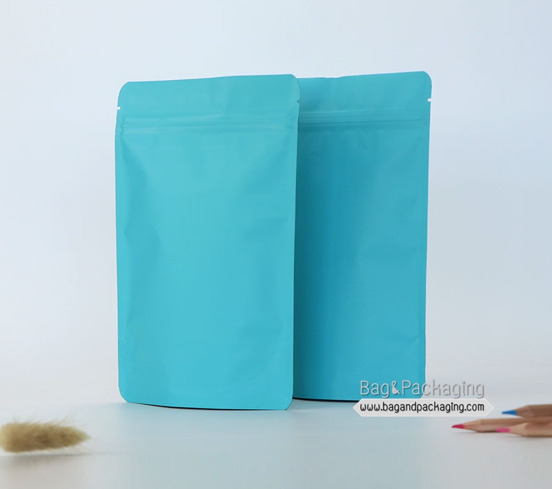 ถุงซิปล็อคก้นตั้ง สีฟ้าด้าน