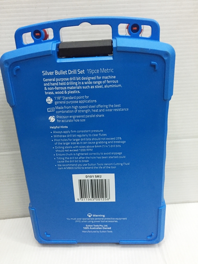 SUTTON SM2 ซัตตัน ดอกสว่านเจาะเหล็ก ไฮสปีด 1-10mm. 19 ดอก Drill Bit Set