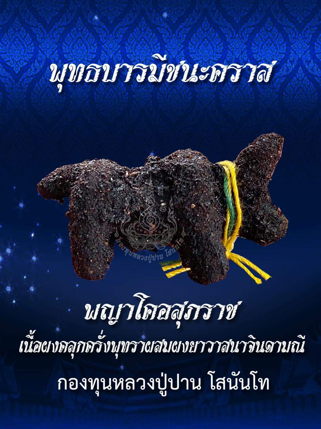 พญโคอสุภราชพอกผงครั้งพุทราผสมยาวาสนาจินดามณี ลพ.เล็กเสก
