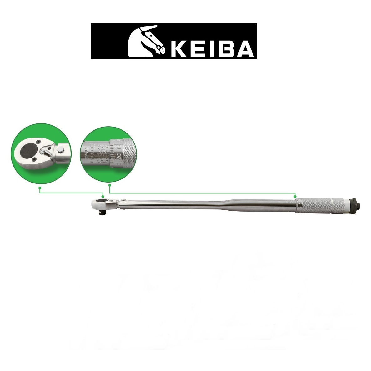 KEIBA : ประแจขันปอนด์ ออโตเมติก ขนาด 3/4" KEIBA : 3/4" Adjustable Torque Wrench (Click Type)