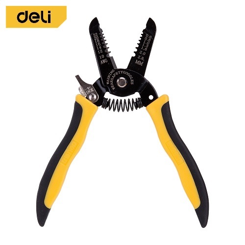 Deli คีมปอกสายไฟ ขนาด 7 นิ้ว คีมตัดสายไฟ คีมย้ำหางปลา EDL2607-06