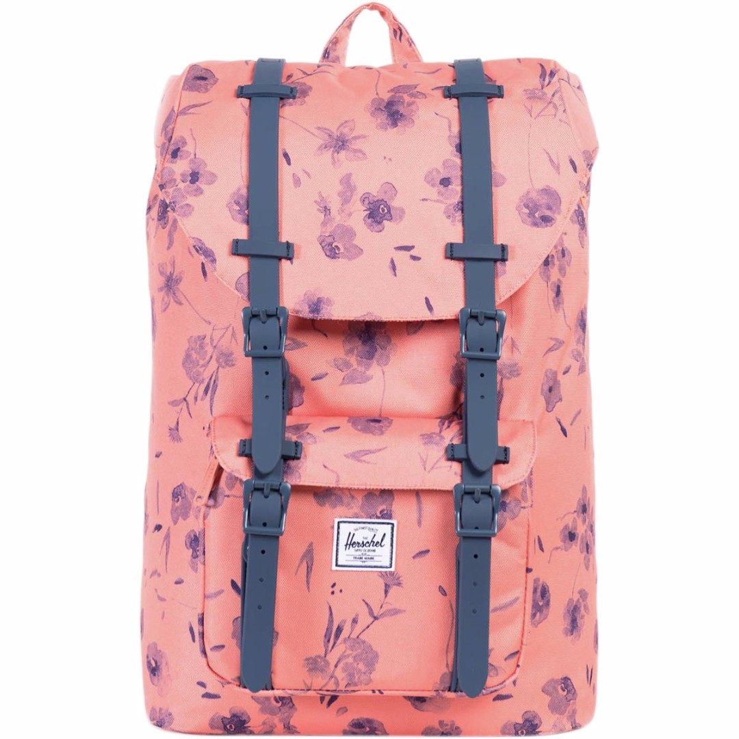 กระเป๋าเป้ Herschel Little America Mid Volume 17 L - Coral in Orange ของแท้ พร้อมส่ง