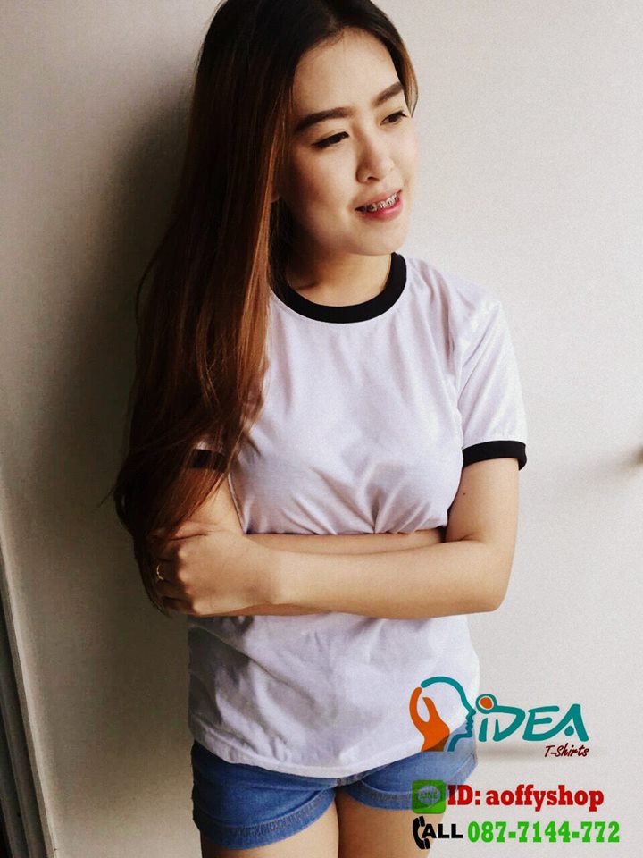 เสื้อเปล่า TK : ขาวขลิบดำ
