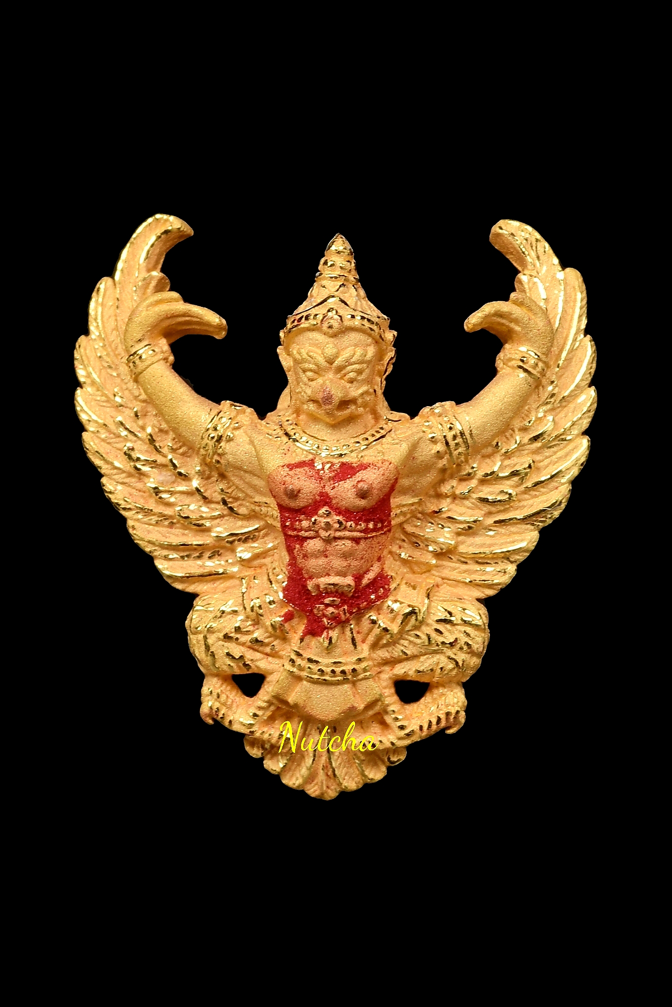 ครุฑทองคำ (99% หนัก 3.8 g)พิมพ์เล็ก รุ่น มหาเศรษฐี ปี 40 วัดโพธิทอง อ.วราห์ (no.8945)