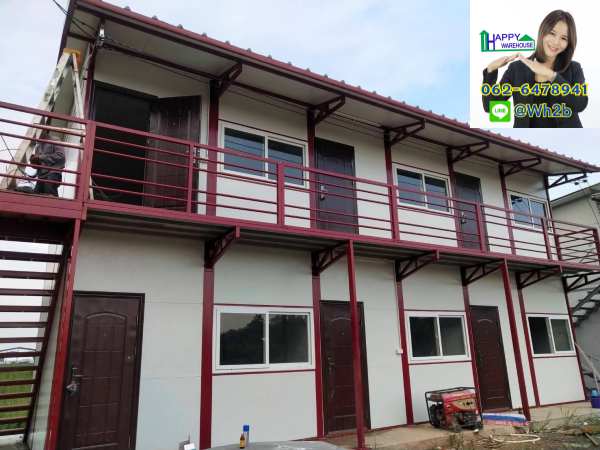 บ้านพักคนงาน 2 ชั้น ขนาด3.60x10.80 เมตร