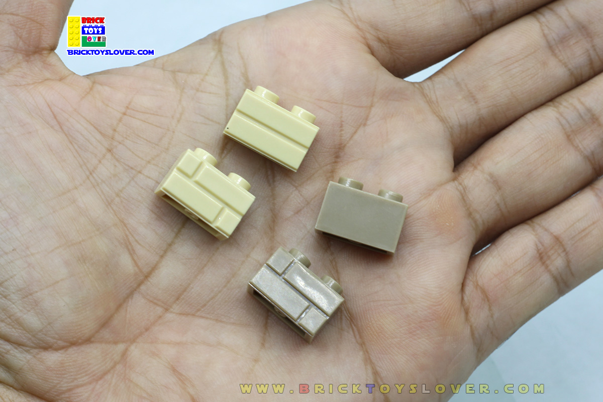 BRK012 บล็อก 1x2 ปุ่ม ลายอิฐ แพ็ค 100 กรัม 123 ชิ้น