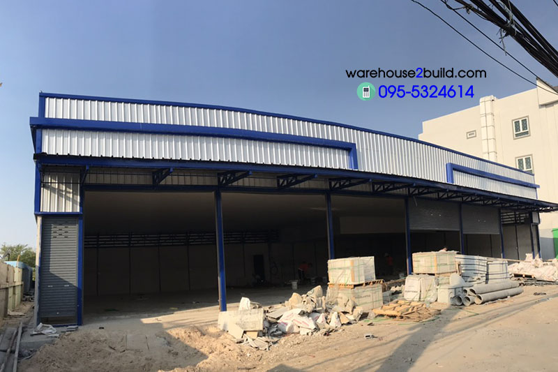 รับสร้างโกดังสำเร็จรูป พานทอง จ.ชลบุรี ขนาด 15.00 x 26.00 x 6.00 m.