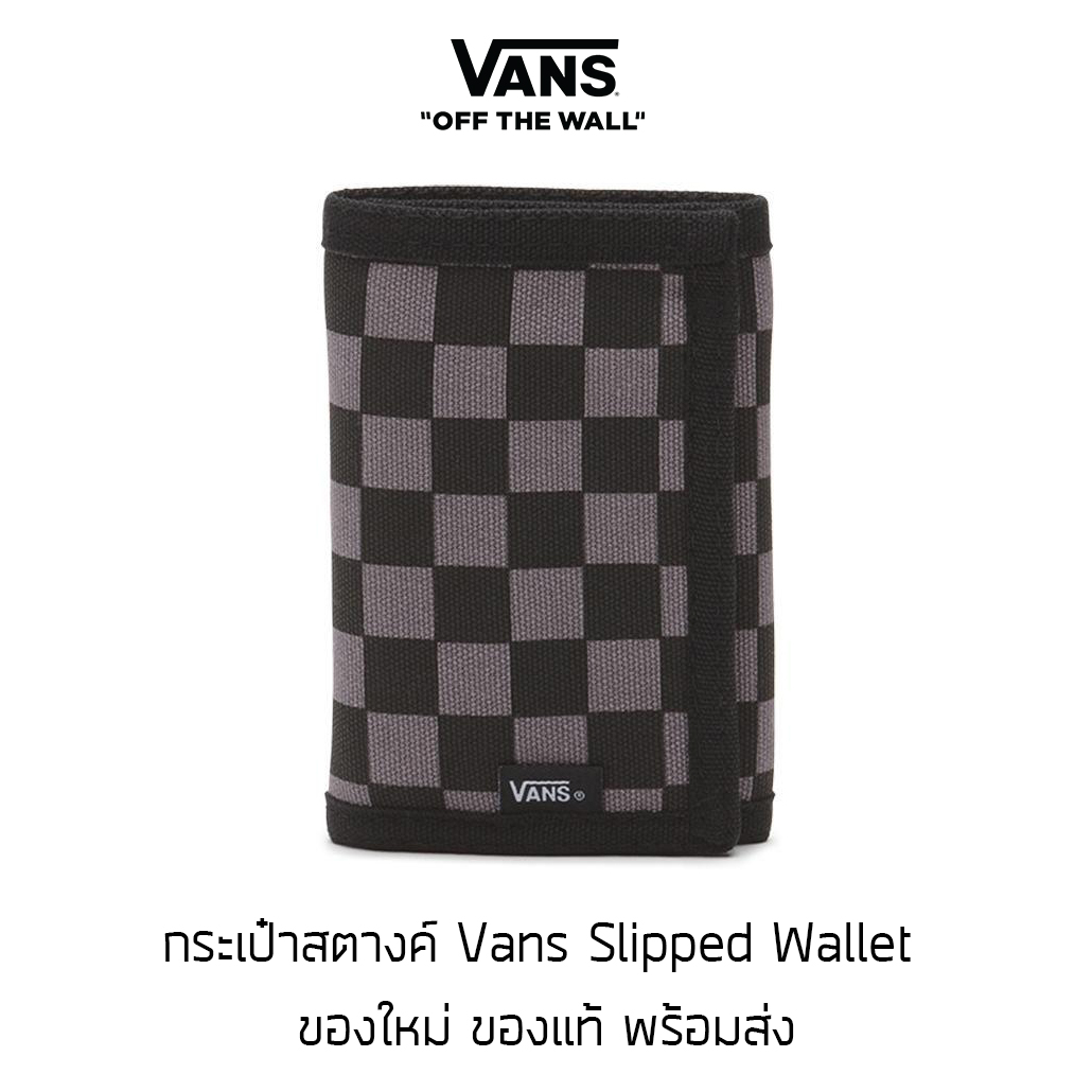 กระเป๋าสตางค์ Vans Slipped Wallet - Black/Gun Metal Grey ของแท้ พร้อมส่งจากไทย