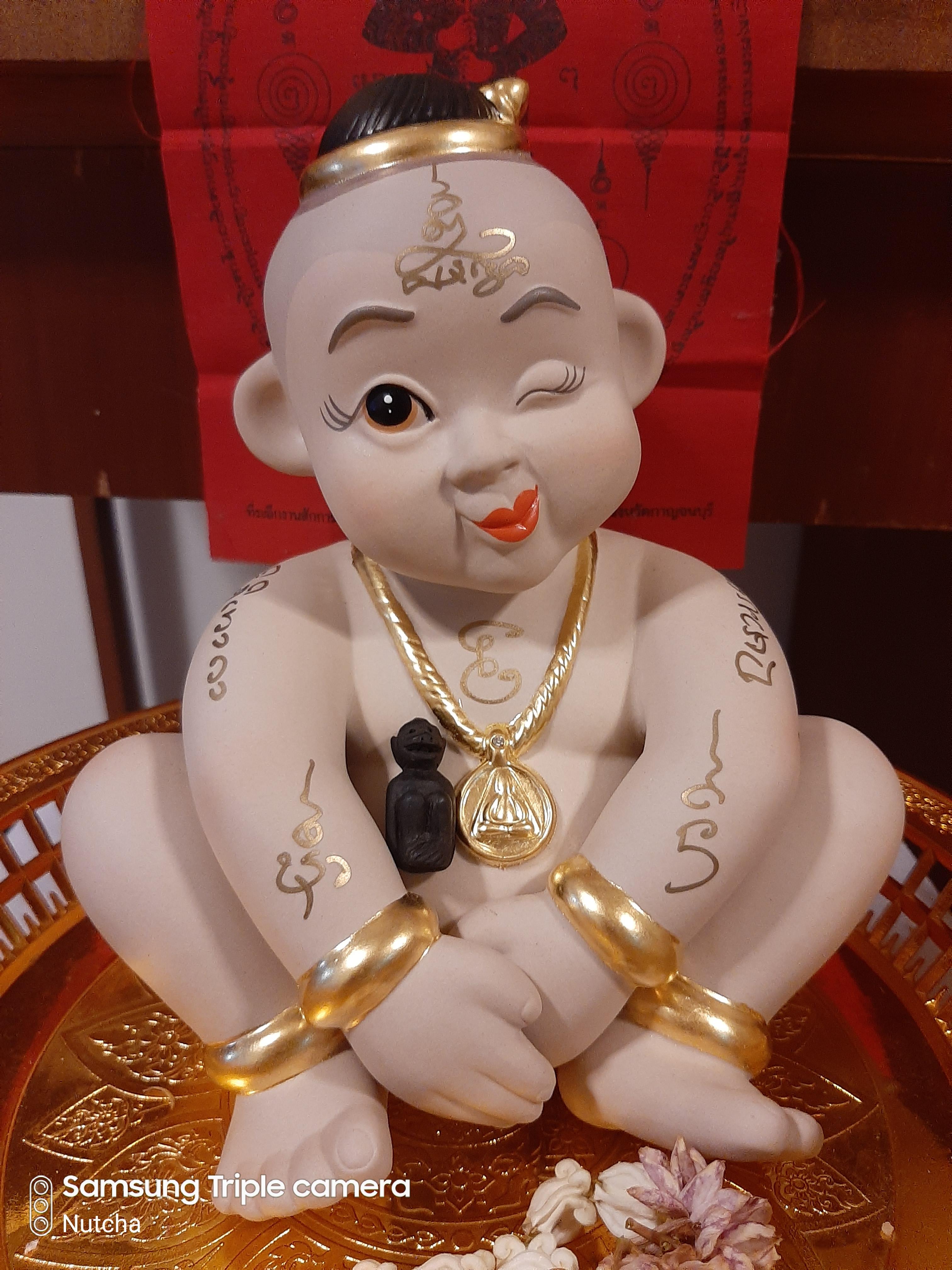 หนุมานเนื้อไม้แกะ(ยุคแรก) มีจาร หลวงพ่อกวย