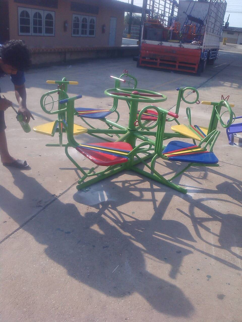 รหัส PG ผลงานติดตั้ง (โรงเรียนอิสลามสัมพันธ์3-บางบัวทอง จ.นนทบุรี) เครื่องเล่นสนามกลางแจ้งสำหรับเด็ก