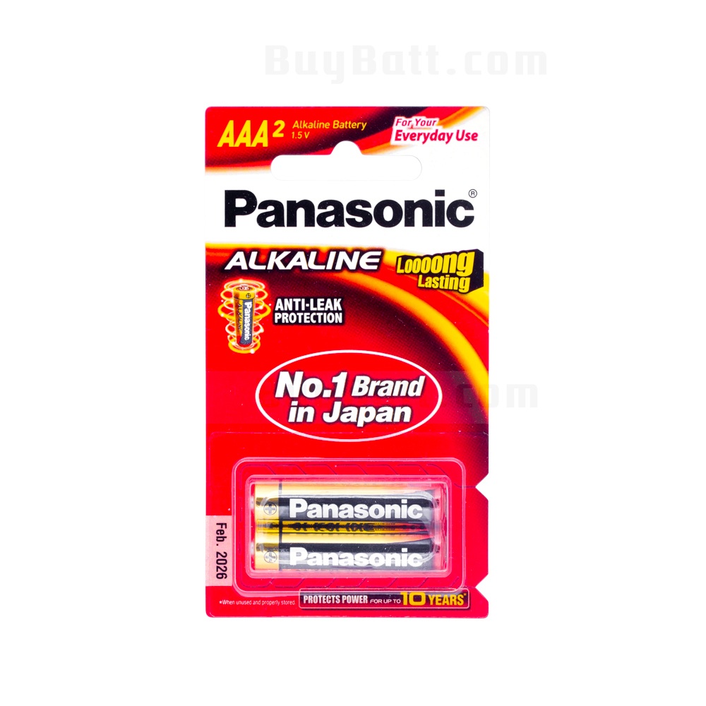 ถ่านอัลคาไลน์ พานาโซนิค Panasonic LR03T 2B AAA (แพ็ค 2 ก้อน)