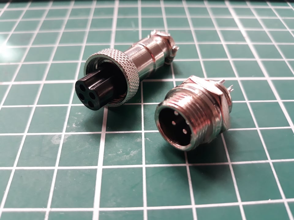 GX12 Male + Female 12mm Connector 4PIN