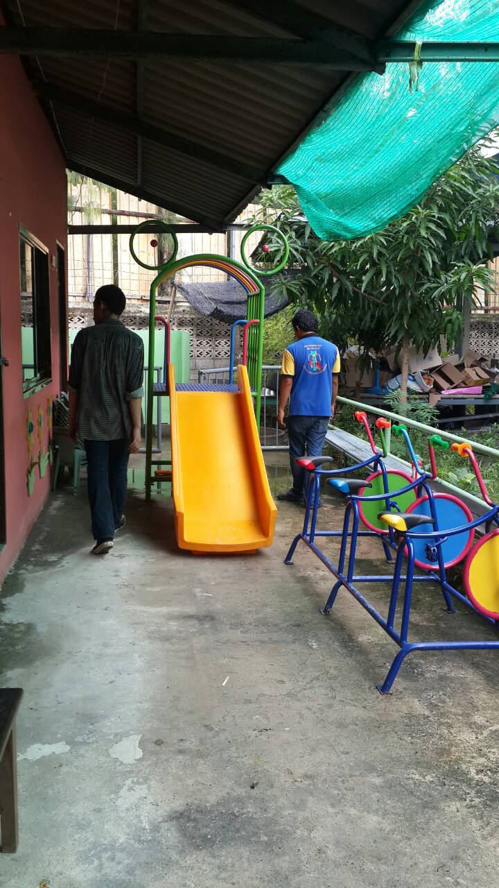 รหัส PG ผลงานติดตั้ง (โรงเรียนวัดราษฎร์โพธิ์ทอง จ.สมุทรปราการ) เครื่องออกกำลังกายเด็ก