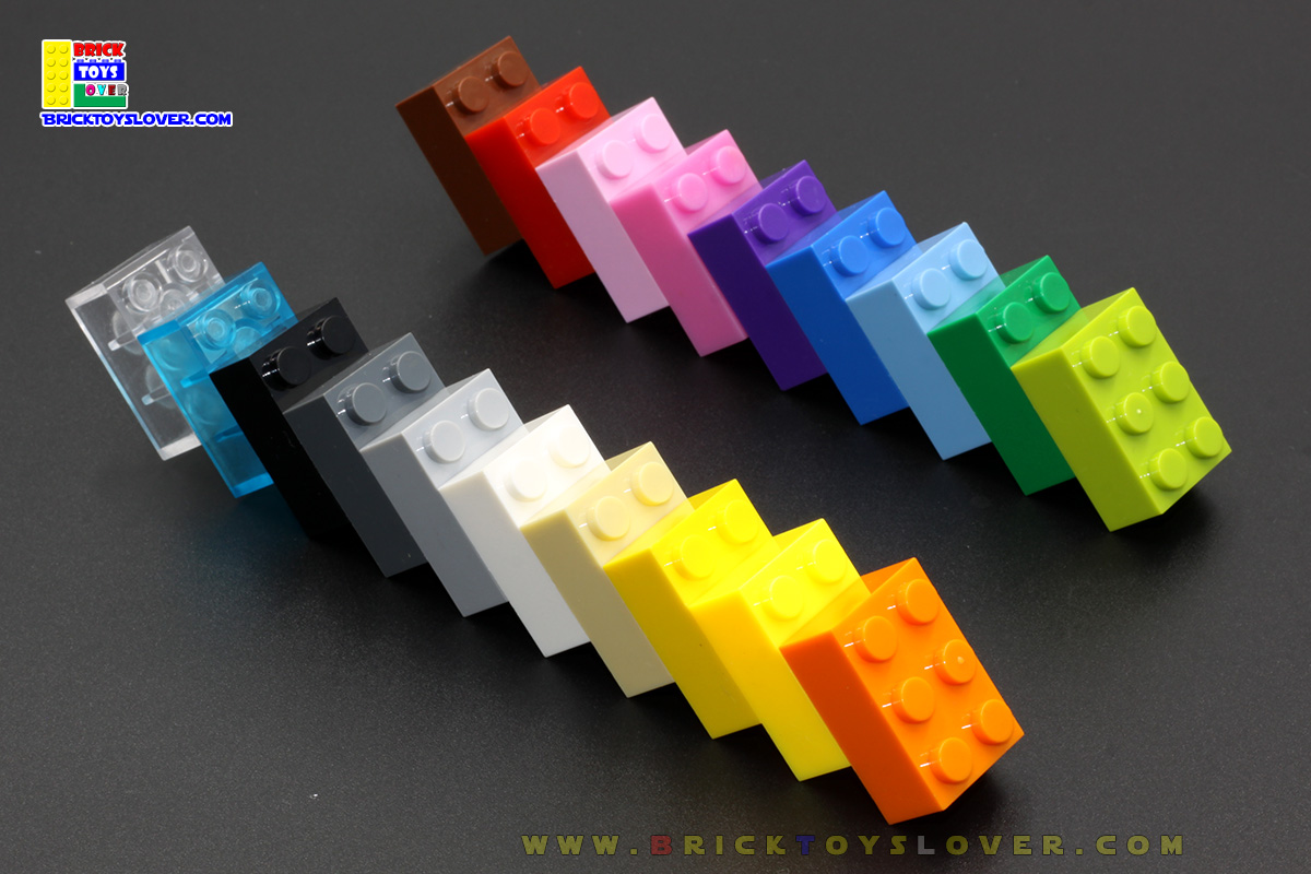 BRT023 ตัวต่ออิสระสีเดียว 2x3 ปุ่ม ถุง 100 กรัมบรรจุ 53 ชิ้น