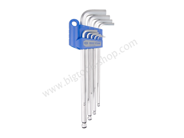 คิง โทนี่ : ประแจแอล หัวบอล ยาว ชุด 9 ตัว King Tony : 9 Pc. Extra Long Ball Point HEX KEY SET (20109MR)