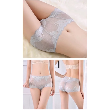 เสื้อผ้าแฟชั่นผู้หญิง M-XXL กางเกงใน 7สี บลูกไม้เซ็กซี่ เอวสูง ปานกลาง ไร้รอยต่อ สำหรับสตรี Sexy woman pants LSNK