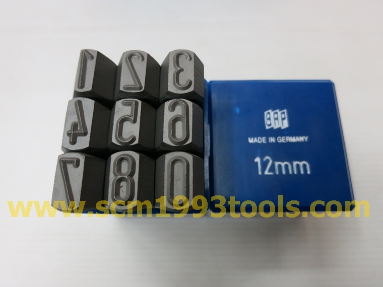 BRP เหล็กตอกตัวเลข 0-9 ไซส์ 12 มม. Steel Numbers Stamper