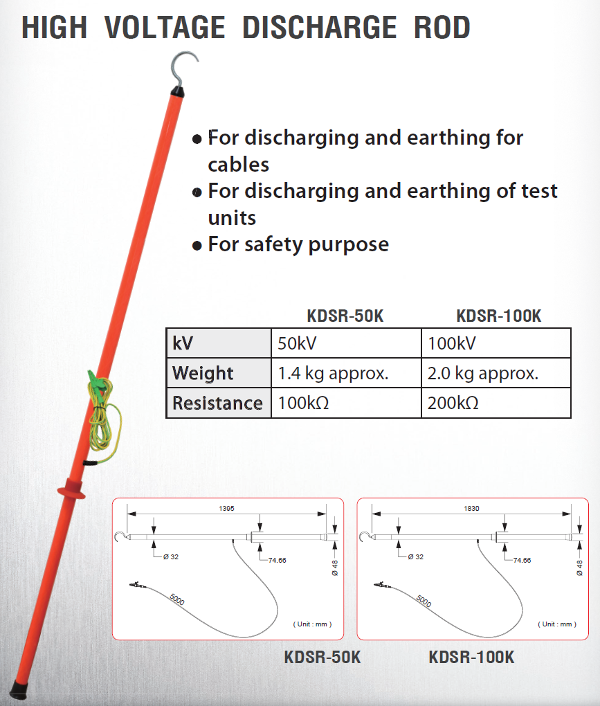 High Voltage Discharge Rod (HIGH VOLTAGE DISCHARGE ROD) แบรนด์ : KEPLER รุ่น : KDSR-50K