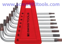 PB Swiss Tool พีบีสวิสทูล รุ่น PB-410-H ประแจหกเหลี่ยมหัวท๊อกซ์ แบบสั้น Key L-wrenches sets for Torx® screws, in handy plastic holders