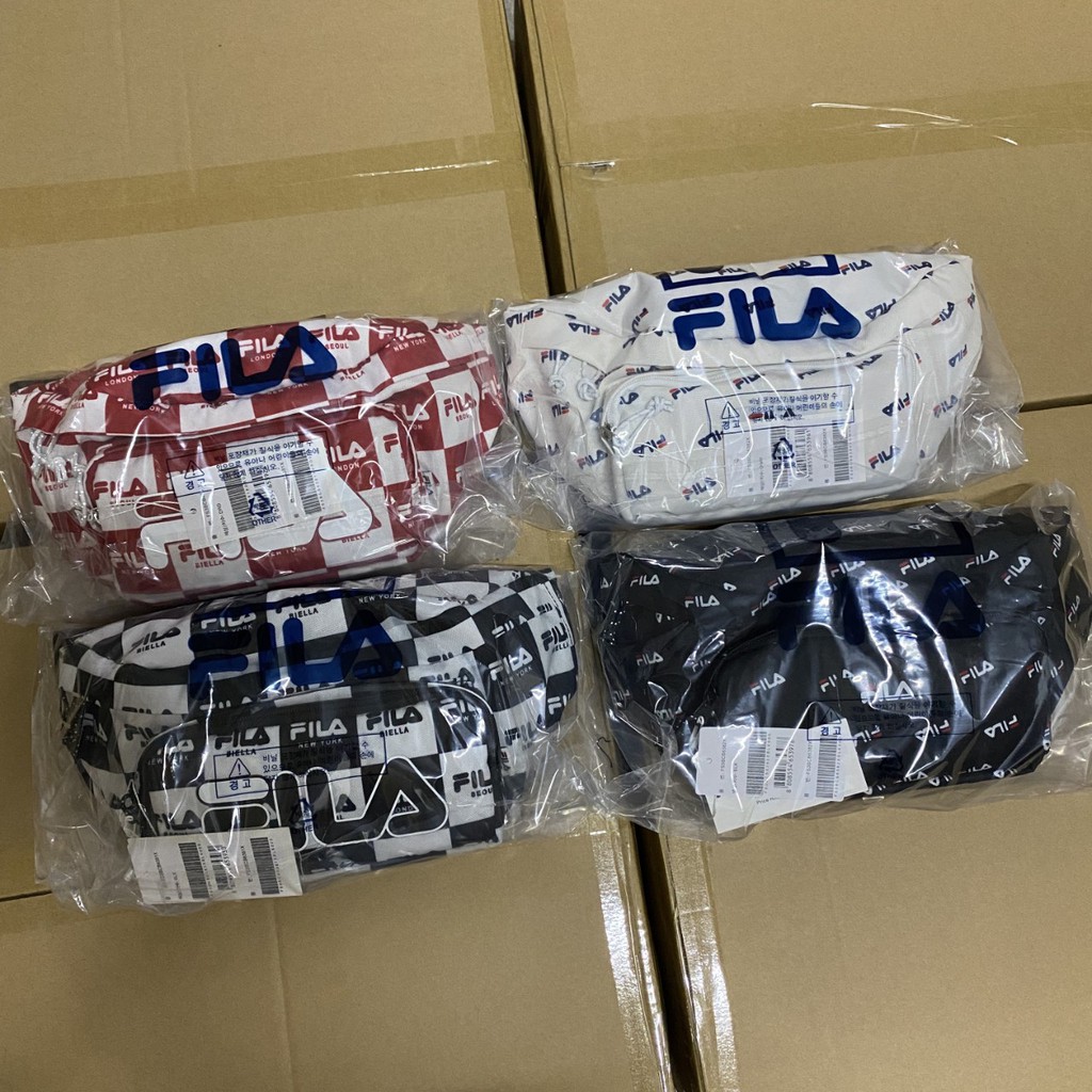 กระเป๋าคาดเอว Fila - All Over Pattern Coat Waist Bag ของใหม่ ของแท้ พร้อมส่ง กระเป๋าสะพายข้าง กระเป๋าคาดอก ฟีล่า