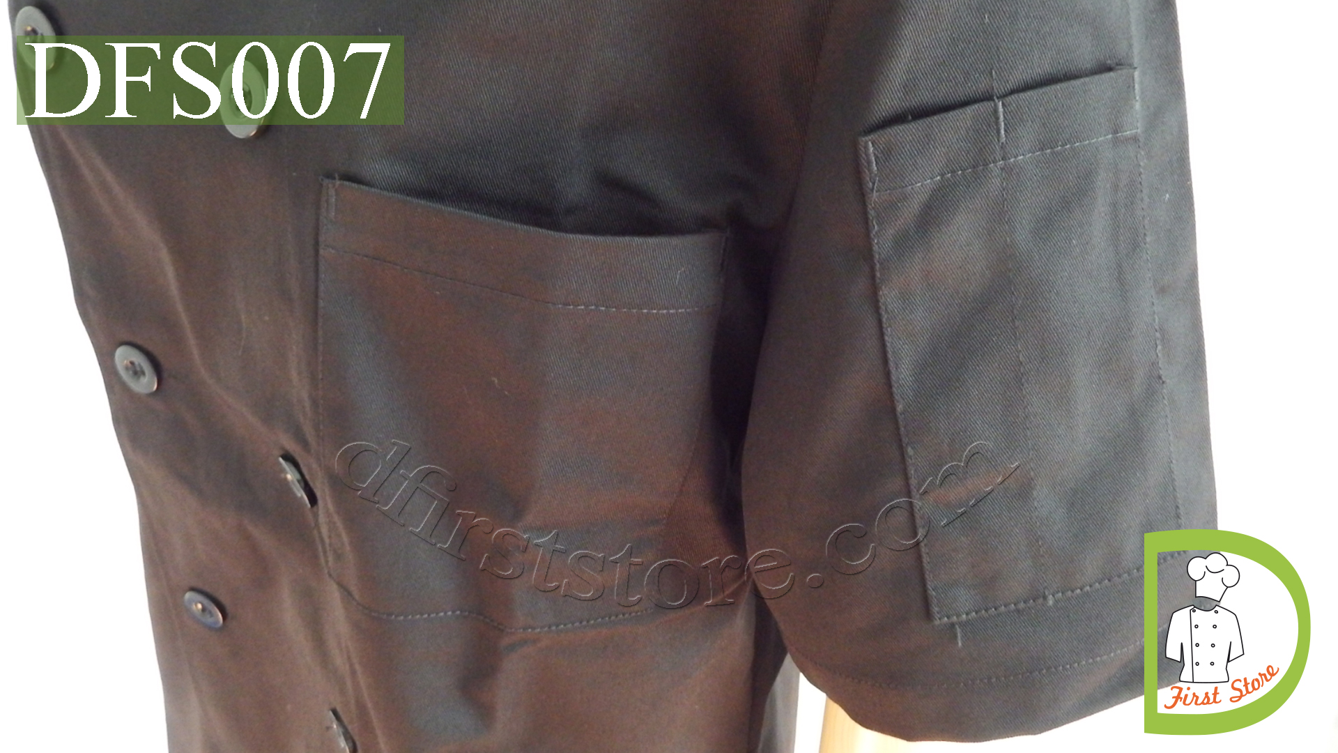 DFS007 Chef Uniform ชุดเชฟสากล (black,สีดำ)