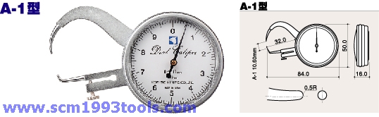 KORI โกริ รุ่น A-1-10 เกจวัดหนาบางมือกด Dial Thickness Caliper สำหรับหมอฟัน
