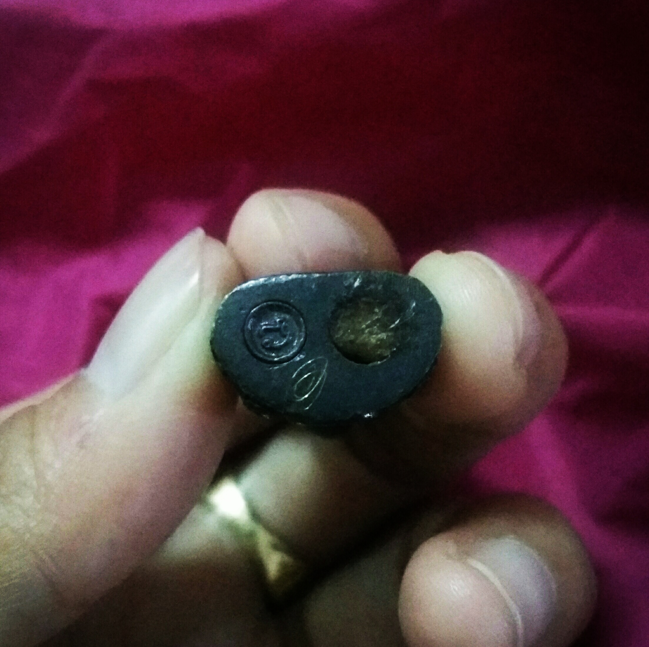 พระกริ่งไตรสรณคมณ์ หลวงตาม้า วัดถ้ำเมืองนะ (มีจาร) ปี 58