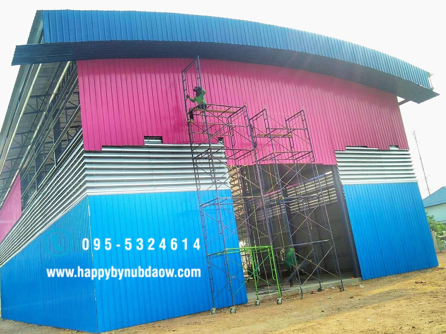 รับสร้างโกดังสำเร็จรูป อุบลราชธานีขนาด 16x30x9.20 เมตร