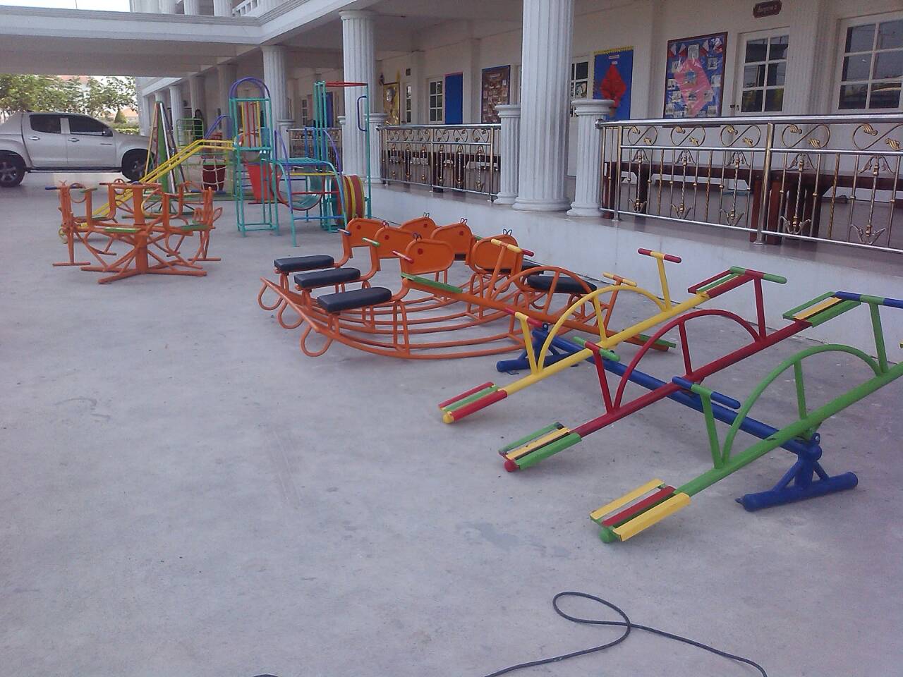 รหัส PG ผลงานติดตั้ง (โรงเรียนเจนอยุธยา-ตำบลคลองสวนพลู อำเภอพระนครศรีอยุธยา) เครื่องออกกำลังกายเด็ก