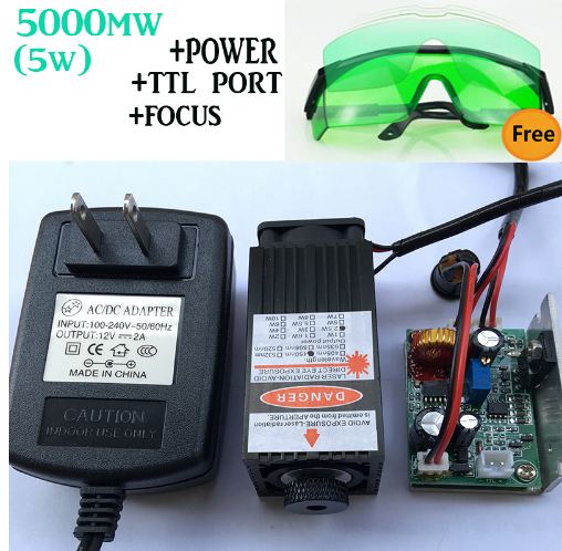 5000mw(5W) 450nm blue violet laser head