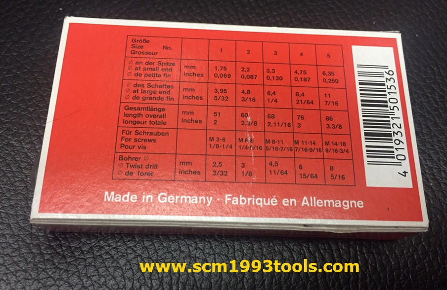 TUBUS ถอนเกลียวซ้าย (5 ตัวชุด) 1/8"-3/4" แท้จากเยอรมัน