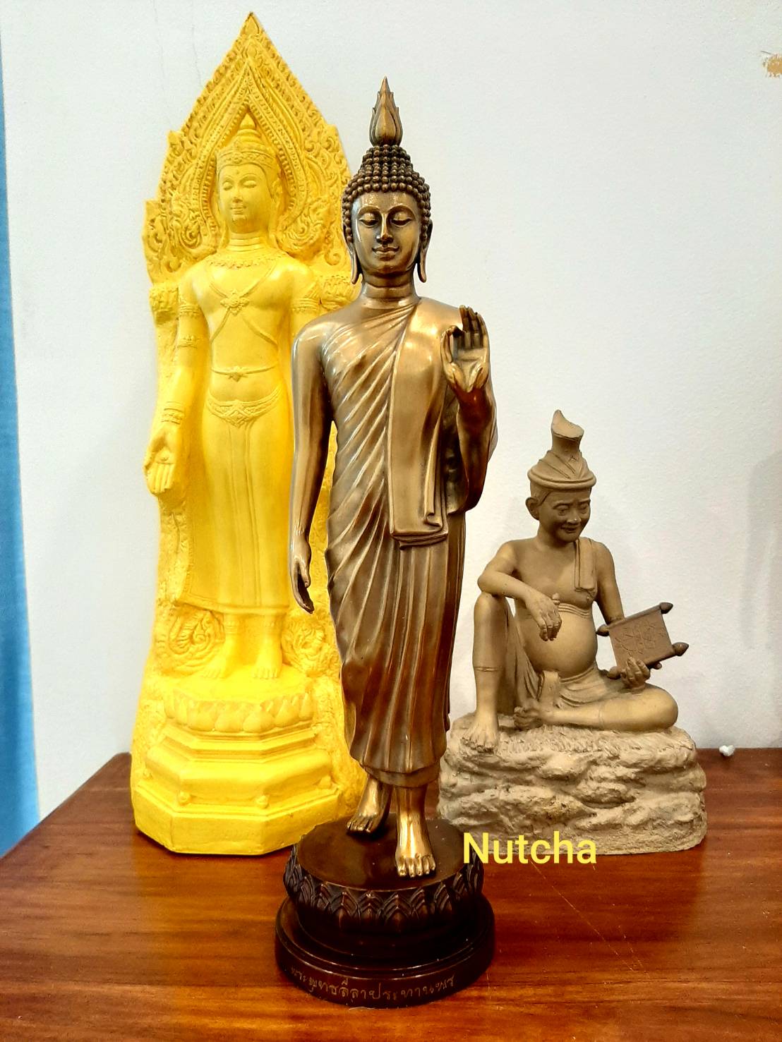 พระพุทธลีลาประทานพร สูง 12 นิ้ว วัดท่าขนุน