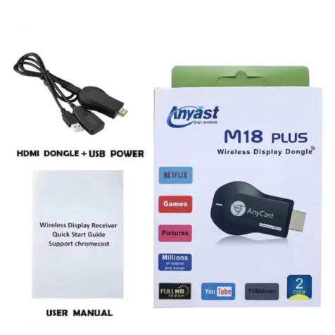 เชื่อมต่อมือถือไปทีวี WIFI Display Anycast M18 Plus HDMI Android Mirror Cast AirPlay DLNA