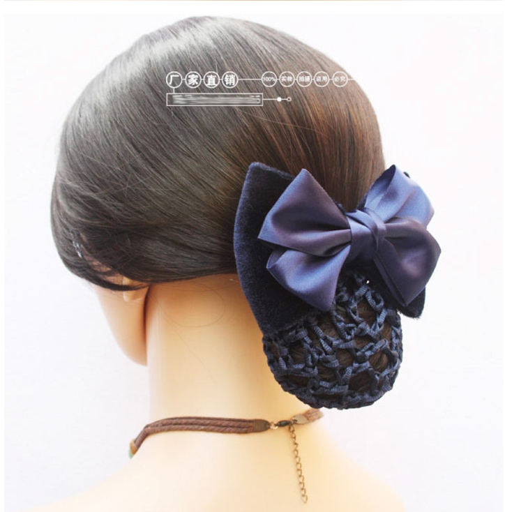 เน็ตโบพยาบาล คลุมผมเกล้า แบบเชือกถักตาข่าย ติดเพชร ไม่มีผ้าคลุมตาข่าย (กรุณาเลือกสีเน็ต)