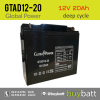 12V 20Ah GTAD12-20 Global Power แบตเตอรี่ deep cycle โซล่าเซลล์ รถไฟฟ้า