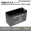 12V 7.2Ah TGB 12-7.2 Transpower แบตเตอรี่แห้ง Battery Lead Acid SLA VRLA AGM