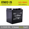 12V 26Ah GTAG12-26 Global Power แบตเตอรี่แห้ง Battery Lead Acid SLA VRLA AGM