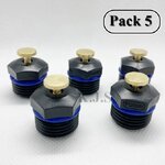 หัวพ่นสเปรย์ละอองน้ำใบบัวพลาสติก รดน้ำต้นไม้ ลดฝุ่น เกลียว 4 หุน (1/2 นิ้ว) ปรับหรี่ได้ แพ็ค 5 ตัว