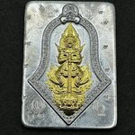 ท้าวเวสสุวรรณหลวงปู่บุญมาวัดเขาแก้วทองเนื้อตะกั่วหน้าทองทิพย์หลังจารมือ ปี 2565