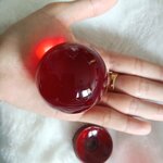 ลูกแก้วพุทธบารมีเปิดโลก (แก้วแดง) สุริยันต์ทรงกลด ฐานจาร (ไซส์ใหญ่ 5 cm) ลพ.เล็ก ลพ.บ๊ะ ลพ.ตุ๊ มหาสิงห์