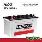 แบตเตอรี่ รถยนต์ N100 Ultra 12V โวลท์ 100Ah แอมป์