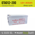 12V 200Ah GTAD12-200 Global Power แบตเตอรี่ deep cycle โซล่าเซลล์ รถไฟฟ้า