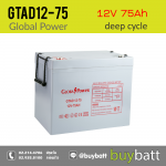 12V 75Ah GTAD12-75 Global Power แบตเตอรี่ deep cycle โซล่าเซลล์ รถไฟฟ้า
