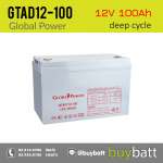 12V 100Ah GTAD12-100 Global Power แบตเตอรี่ deep cycle โซล่าเซลล์ รถไฟฟ้า