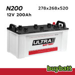 แบตเตอรี่ รถยนต์ N200 Ultra N200 200Ah แอมป์